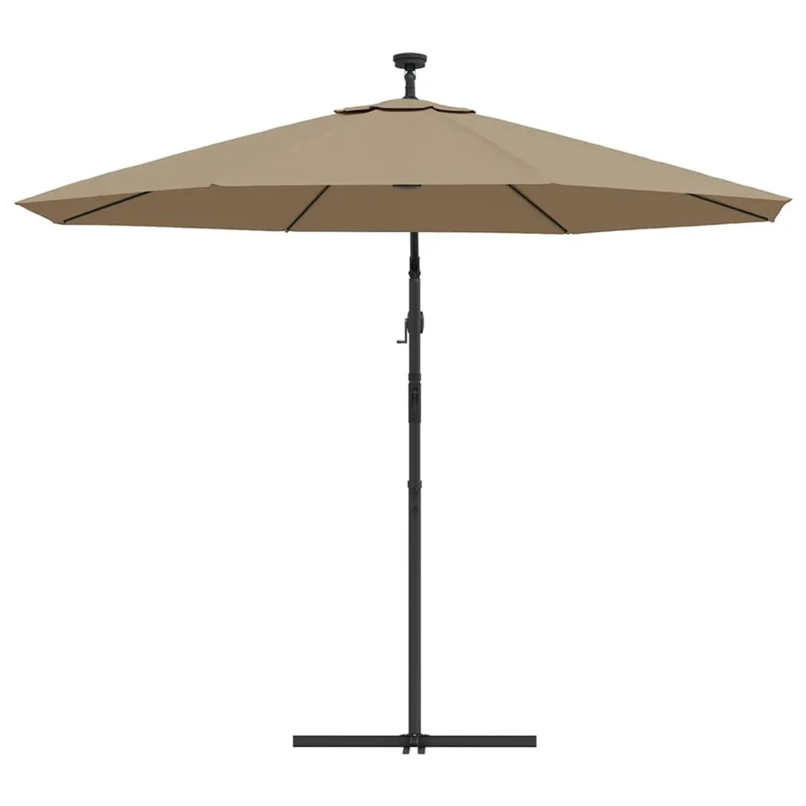 Parasol de jardin en porte-à-faux et lumières LED mât en acier - 6