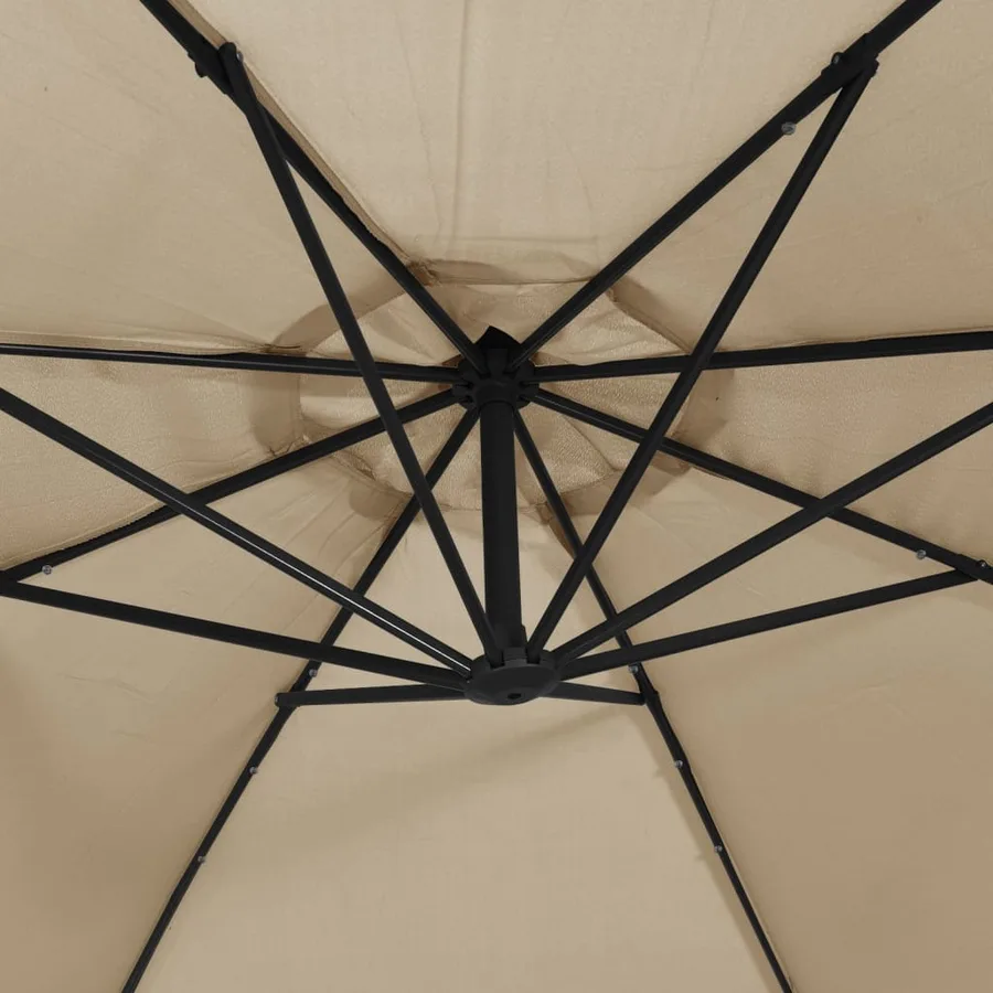Parasol de jardin en porte-à-faux et lumières LED mât en acier - 8
