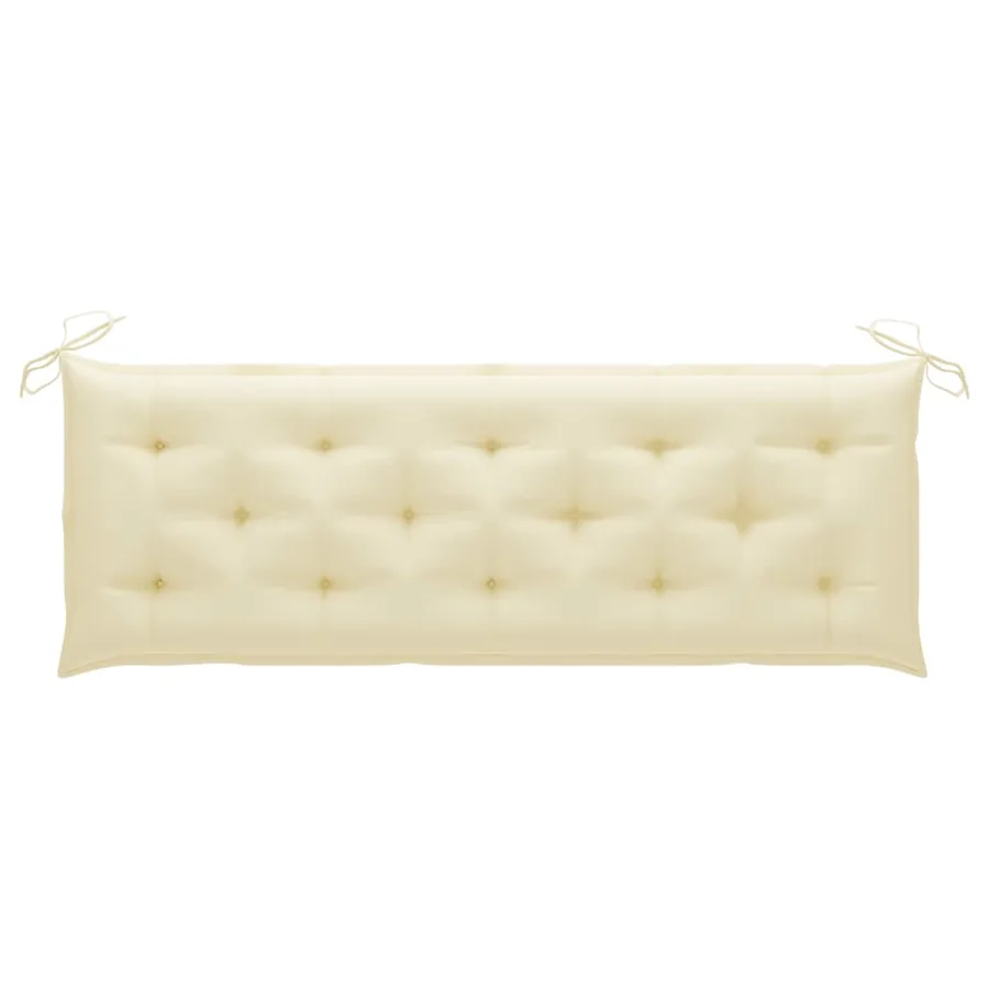 Banc de jardin empilable et coussin 159 cm Bois de teck massif - 4