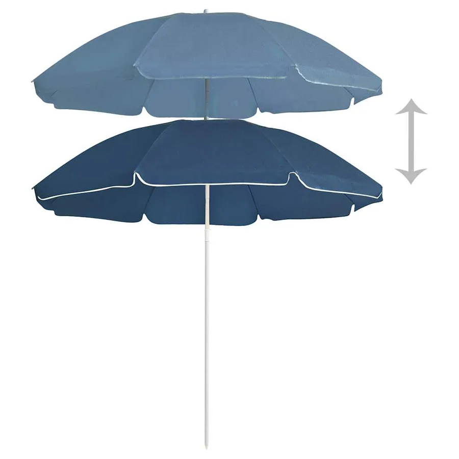 Parasol de jardin avec mât en acier bleu 180 cm - 2