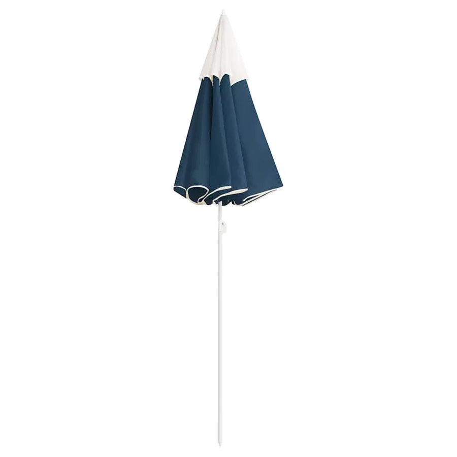Parasol de jardin avec mât en acier bleu 180 cm - 3