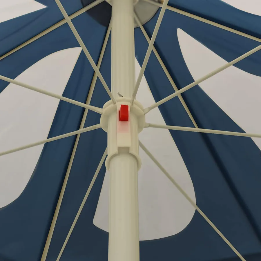 Parasol de jardin avec mât en acier bleu 180 cm - 4