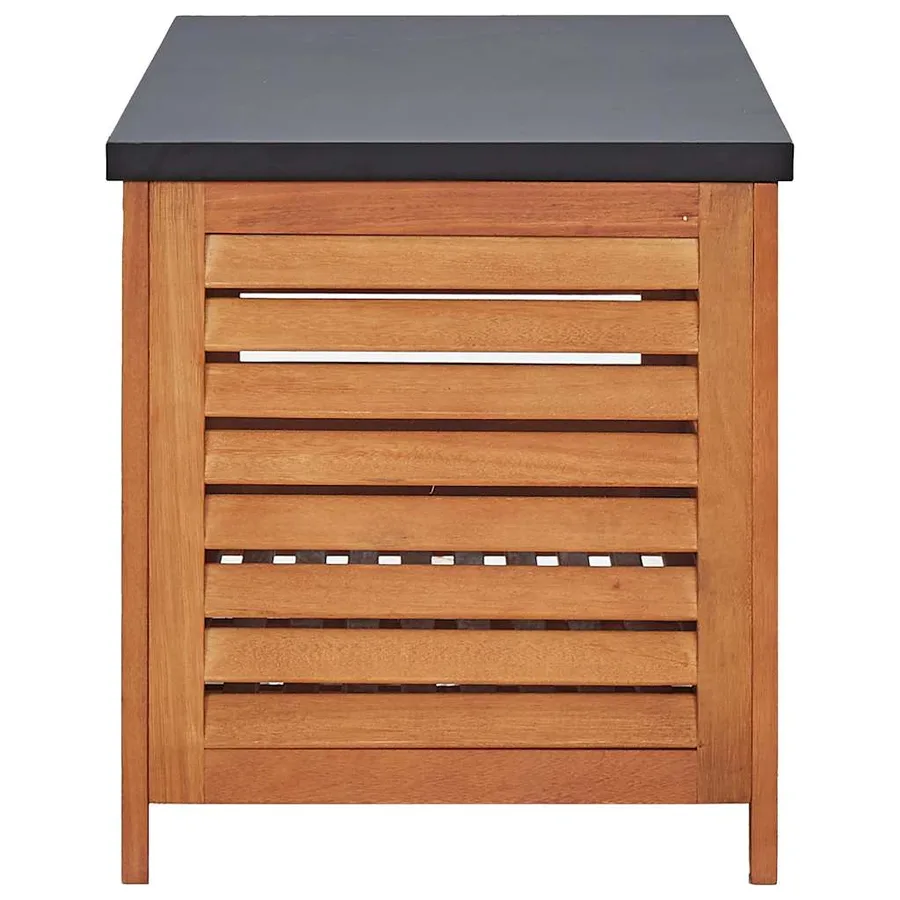 Boîte de rangement de jardin 150x50x55 cm Eucalyptus solide - 6