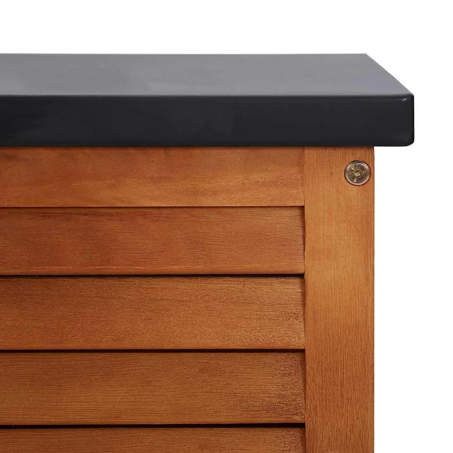 Boîte de rangement de jardin 150x50x55 cm Eucalyptus solide - 8