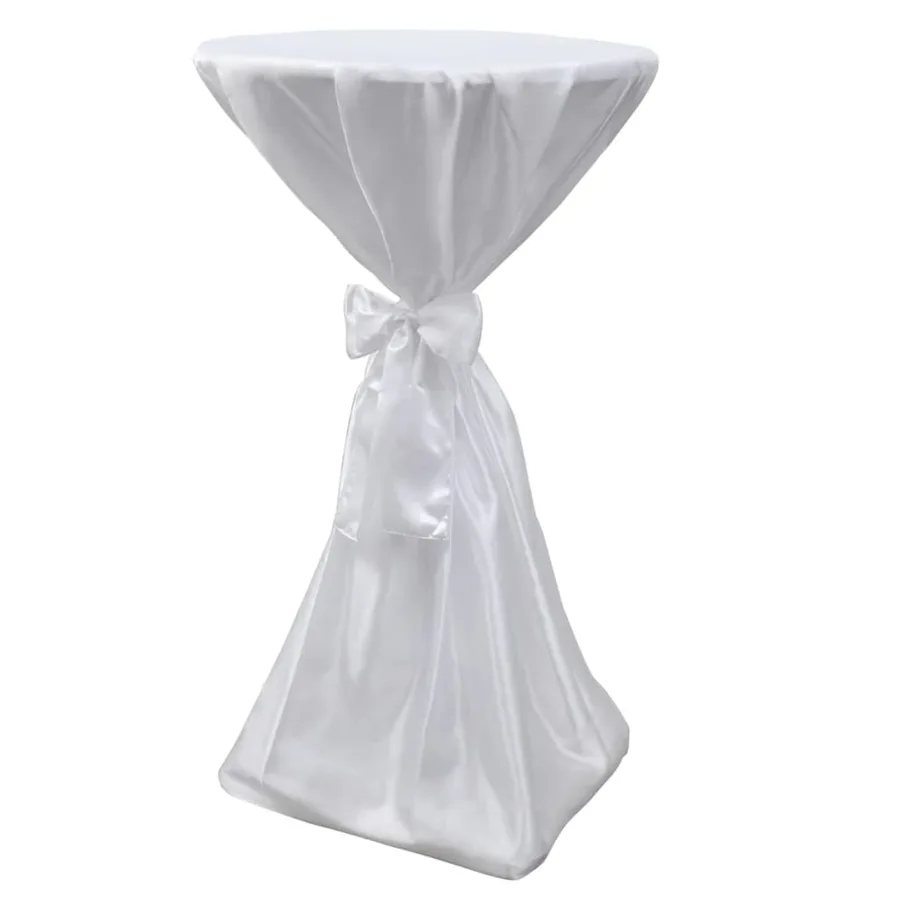 Housse de table blanche avec ruban 80 cm 2 pièces - 4