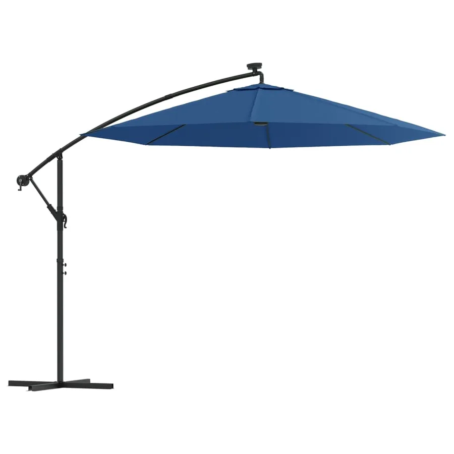 Parasol de jardin en porte-à-faux et lumières LED mât en acier - 2
