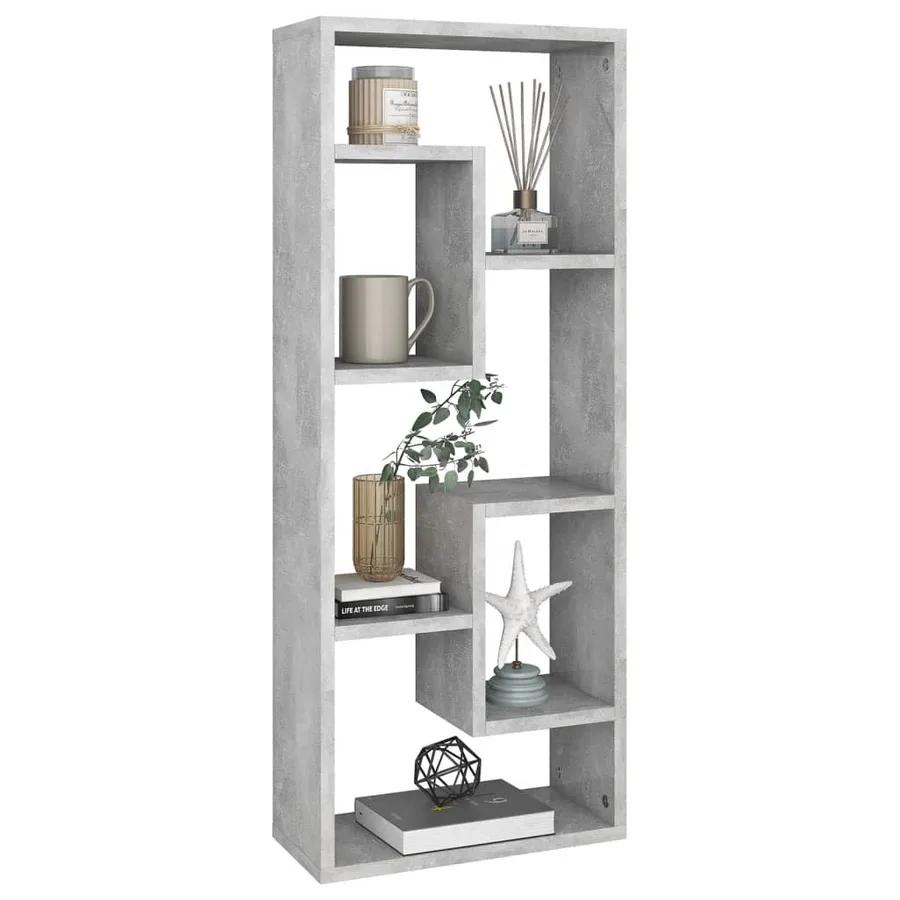 Étagère murale Gris béton 36x16x90 cm Bois d'ingénierie - 3
