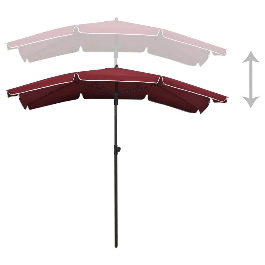 Parasol de jardin avec mât 200x130 cm rouge bordeaux - 4