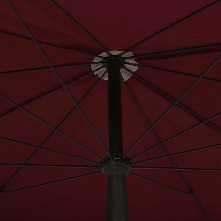 Parasol de jardin avec mât 200x130 cm rouge bordeaux - 5