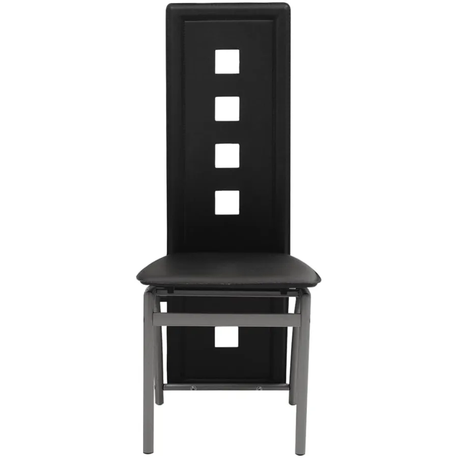 Chaises à manger lot de 6 noir similicuir - 2
