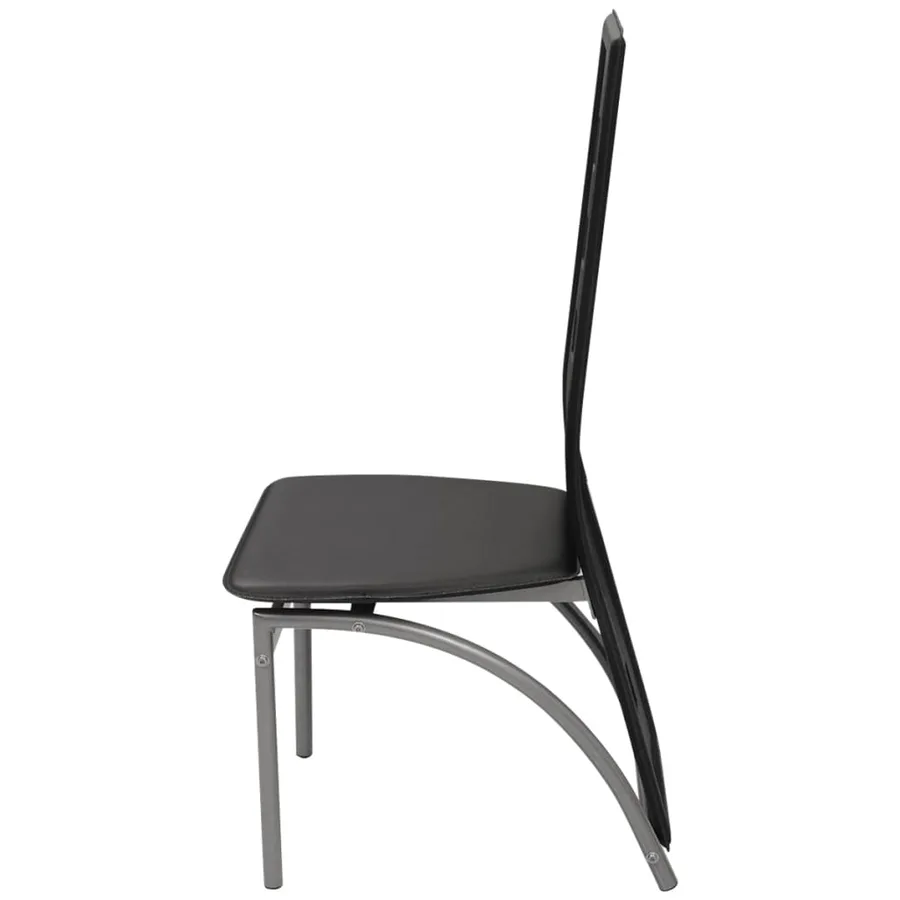 Chaises à manger lot de 6 noir similicuir - 4