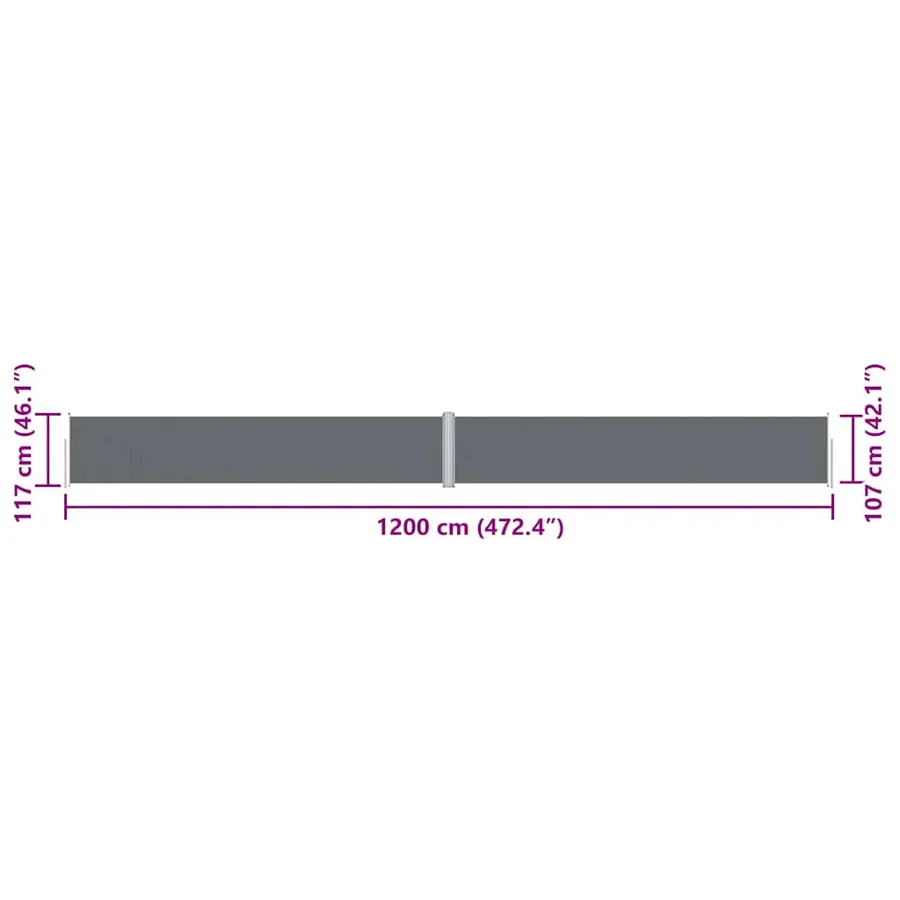 Auvent latéral rétractable Anthracite 117x1200 cm - 8