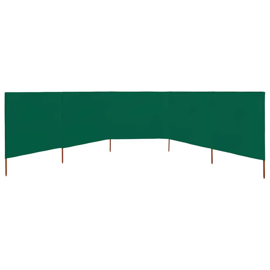 Paravent 5 panneaux Tissu 600 x 120 cm Vert - 3