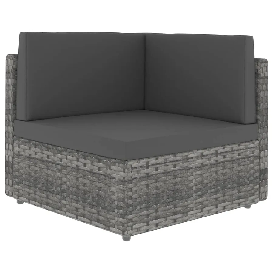 Salon de jardin 7 pcs Résine tressée Gris - 12