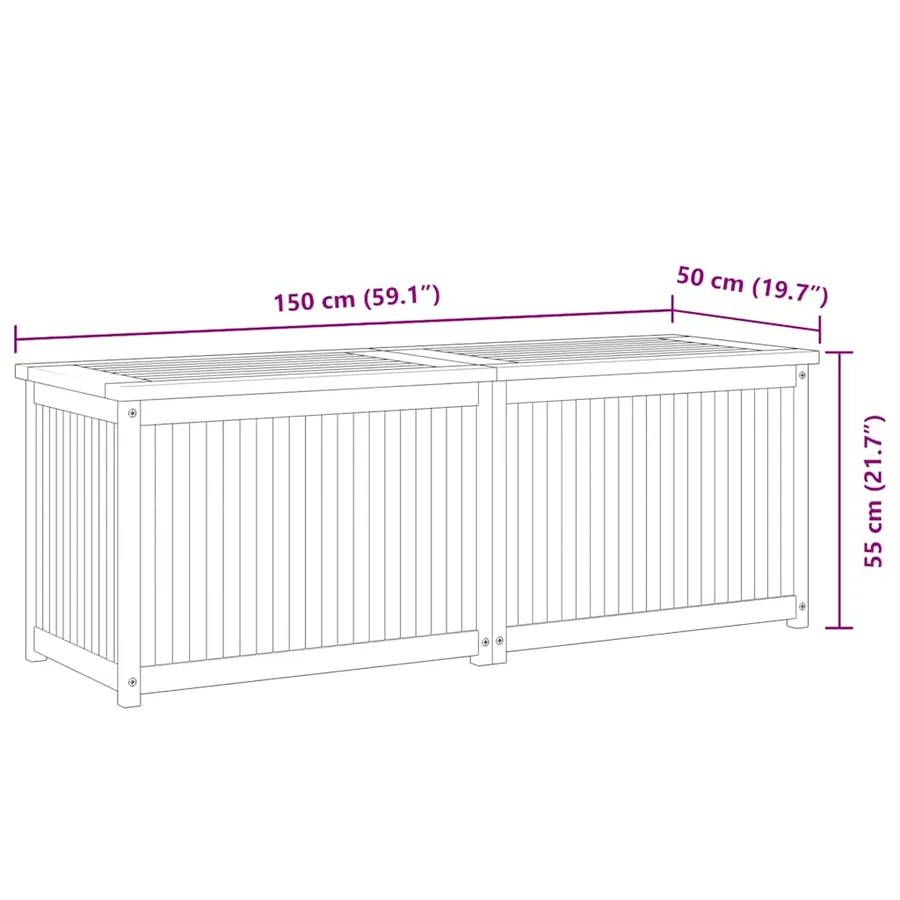Boîte de jardin 150x50x55 cm Bois massif de teck - 10