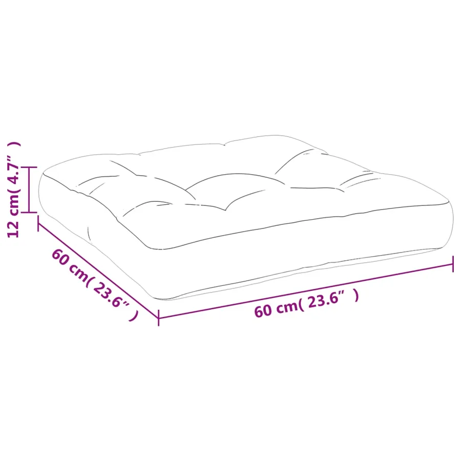 Coussin de palette multicolore 60x60x12 cm tissu - 10