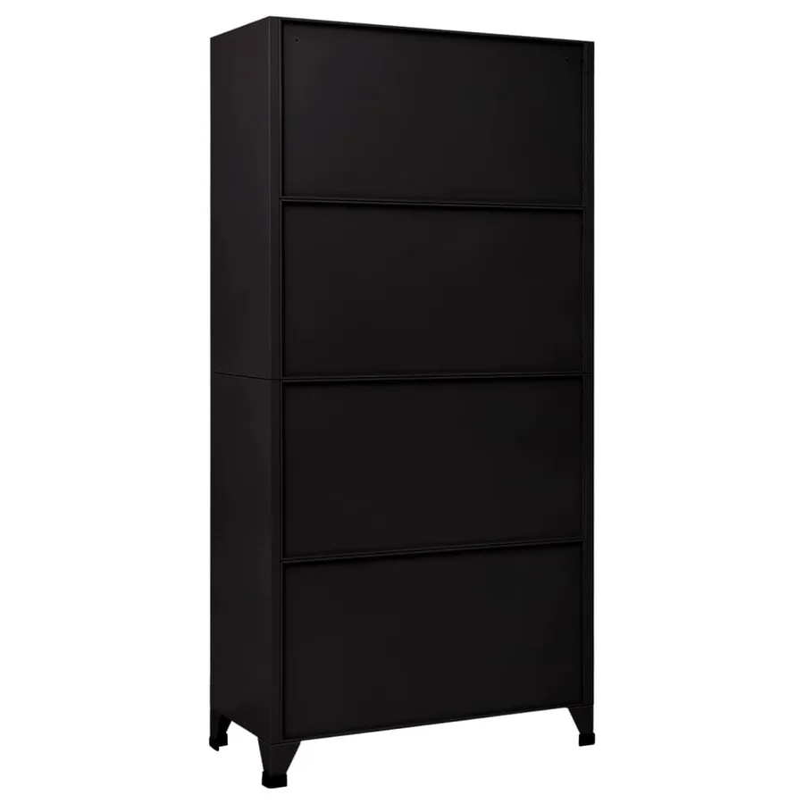 Armoire à casiers Noir 90x45x180 cm Acier - 5