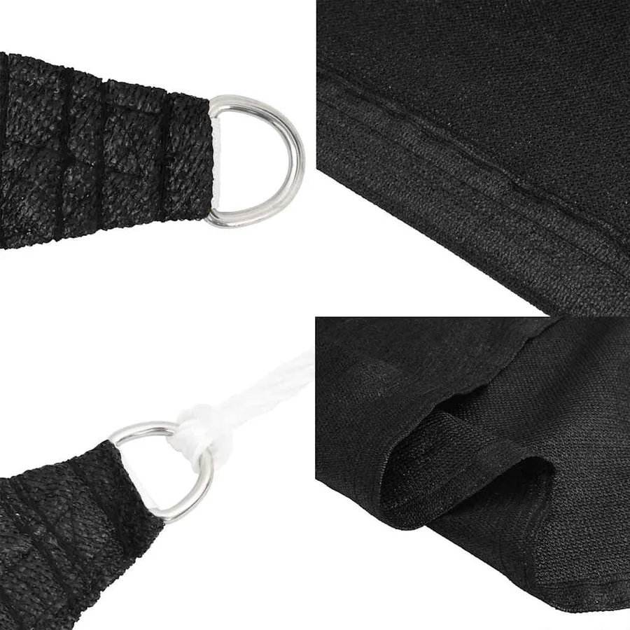 Voile d'ombrage 160 g/m² Noir 3x4x5 m PEHD - 6