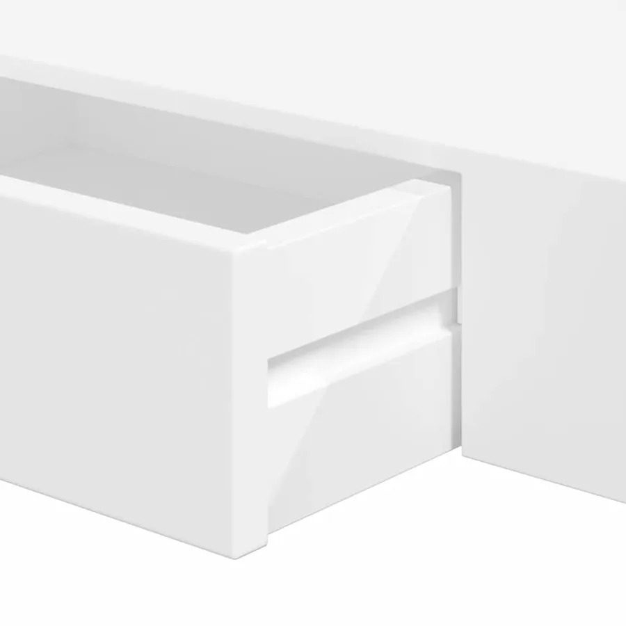 Étagères murales avec tiroirs 2 pcs Blanc 48 cm - 9