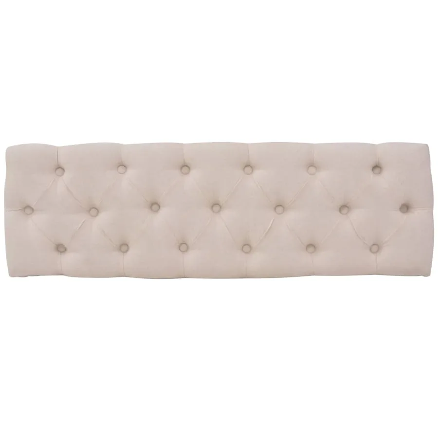 Banc Lin Bois massif 110 x 38 x 48 cm Blanc crème - 3