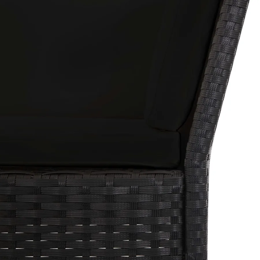 Salon de jardin 6 pcs avec coussins résine tressée noir - 16