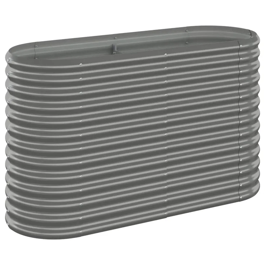 Lit surélevé de jardin Acier galvanisé 114x40x68 cm gris - 2