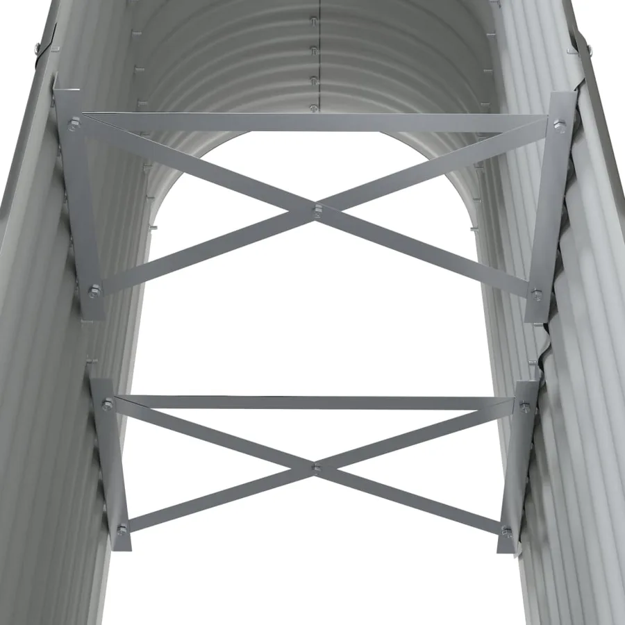 Lit surélevé de jardin Acier galvanisé 114x40x68 cm gris - 5