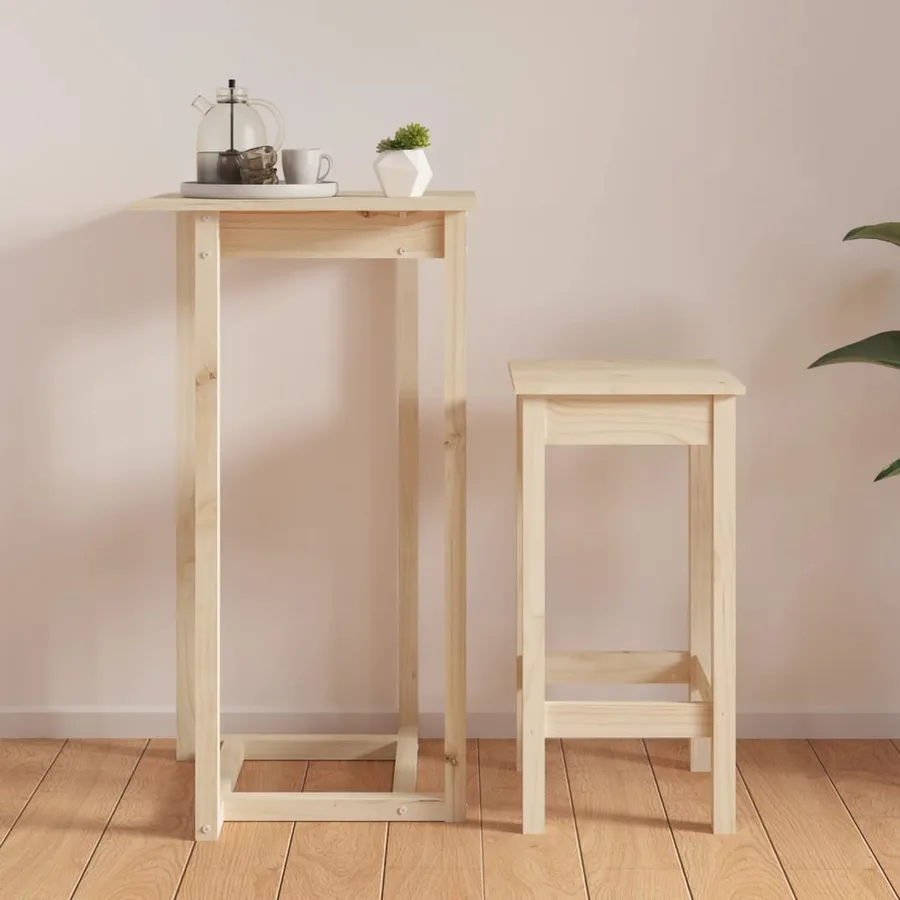 Table de bar 60x60x110 cm Bois massif de pin - 4