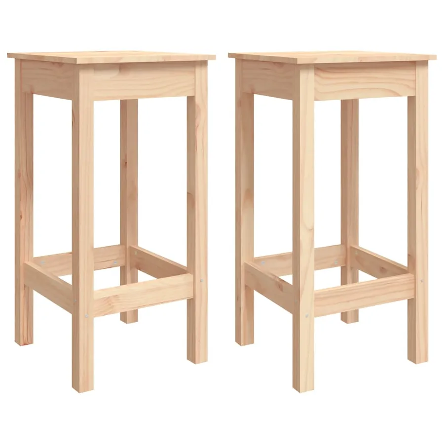 Chaises de bar lot de 2 40x40x78 cm bois de pin solide - 2