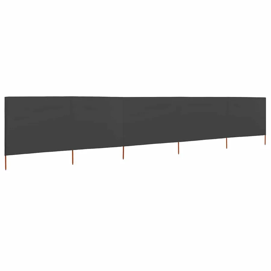 Paravent 5 panneaux Tissu 600 x 80 cm Anthracite - 2