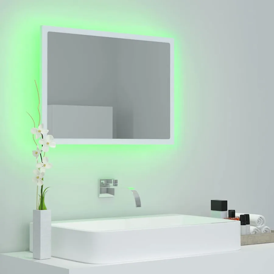 Miroir à LED de salle de bain Blanc 60x8,5x37 cm Acrylique - 10