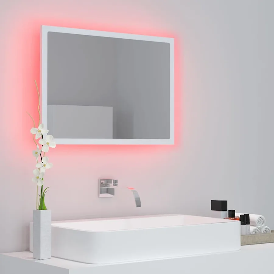 Miroir à LED de salle de bain Blanc 60x8,5x37 cm Acrylique - 11