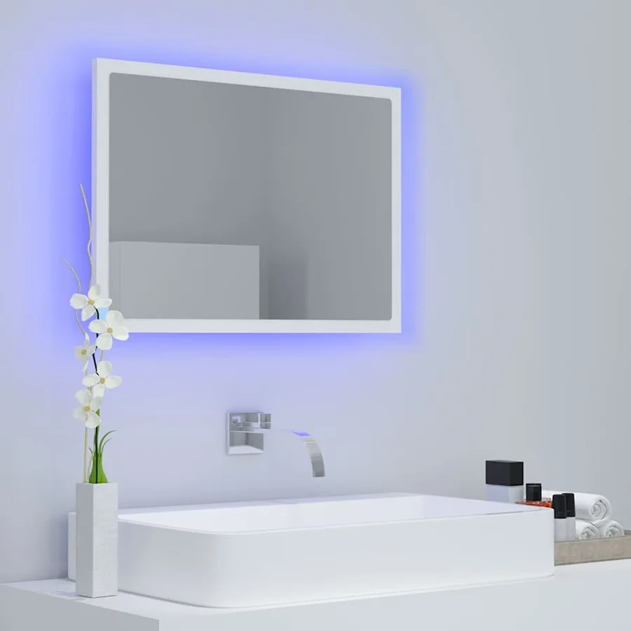 Miroir à LED de salle de bain Blanc 60x8,5x37 cm Acrylique - 9