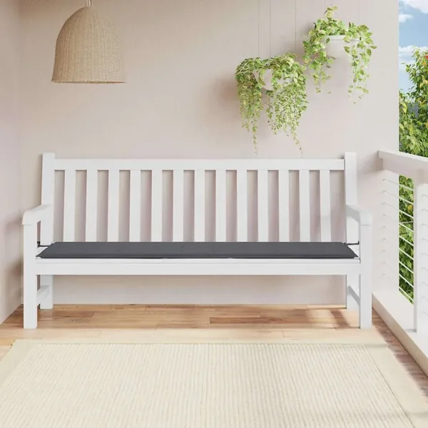 Coussin de banc de jardin anthracite 200x50x3 cm tissu oxford