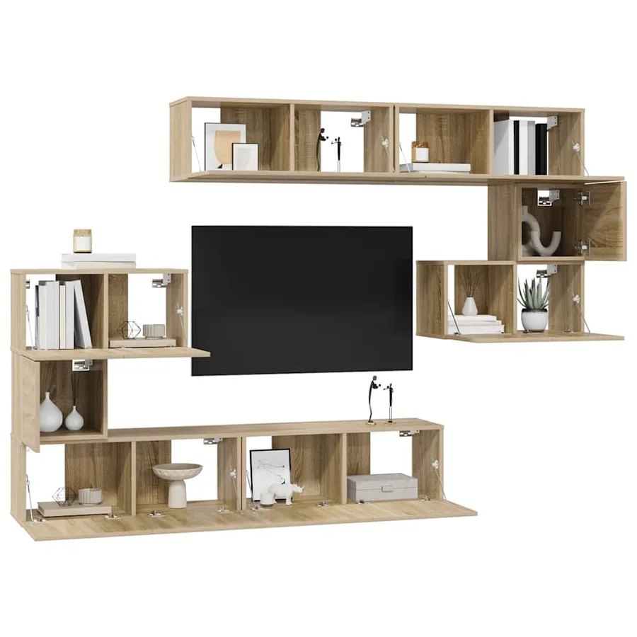 Ensemble de meubles TV 8 pcs Chêne sonoma Bois d'ingénierie - 3