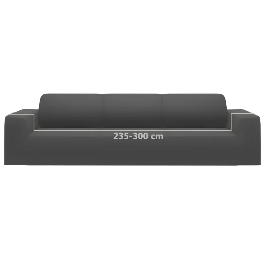 Housse extensible canapé 4places Anthracite Jersey de polyester - 6