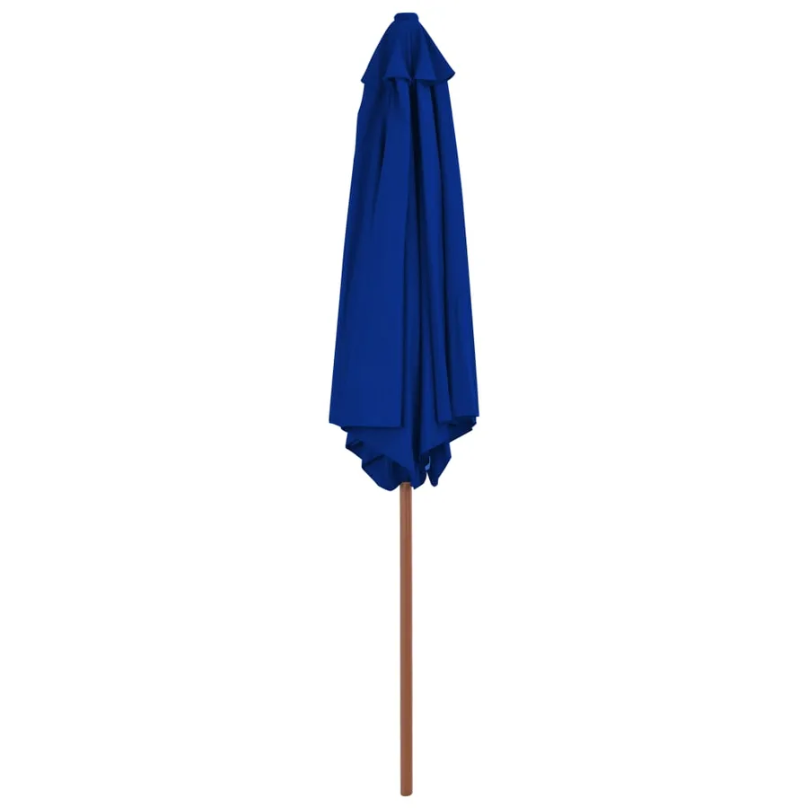 Parasol de jardin avec mât en bois bleu 270 cm - 3