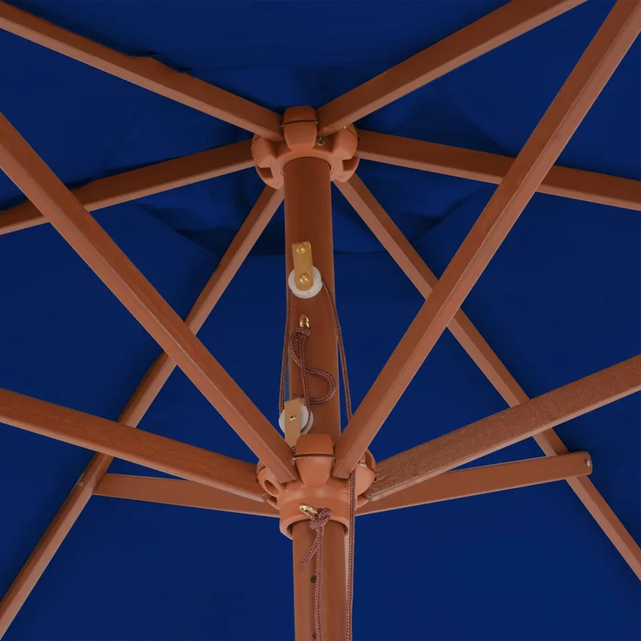 Parasol de jardin avec mât en bois bleu 270 cm - 5
