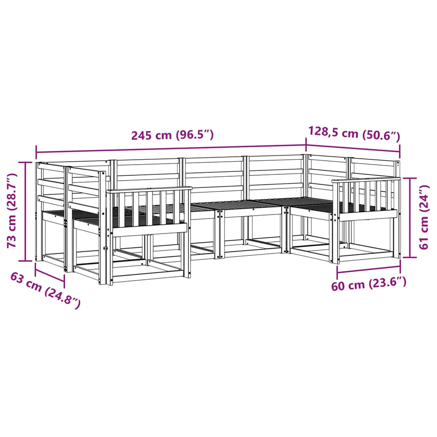 Ensemble de canapés d'extérieur 6 pcs Blanc - 6