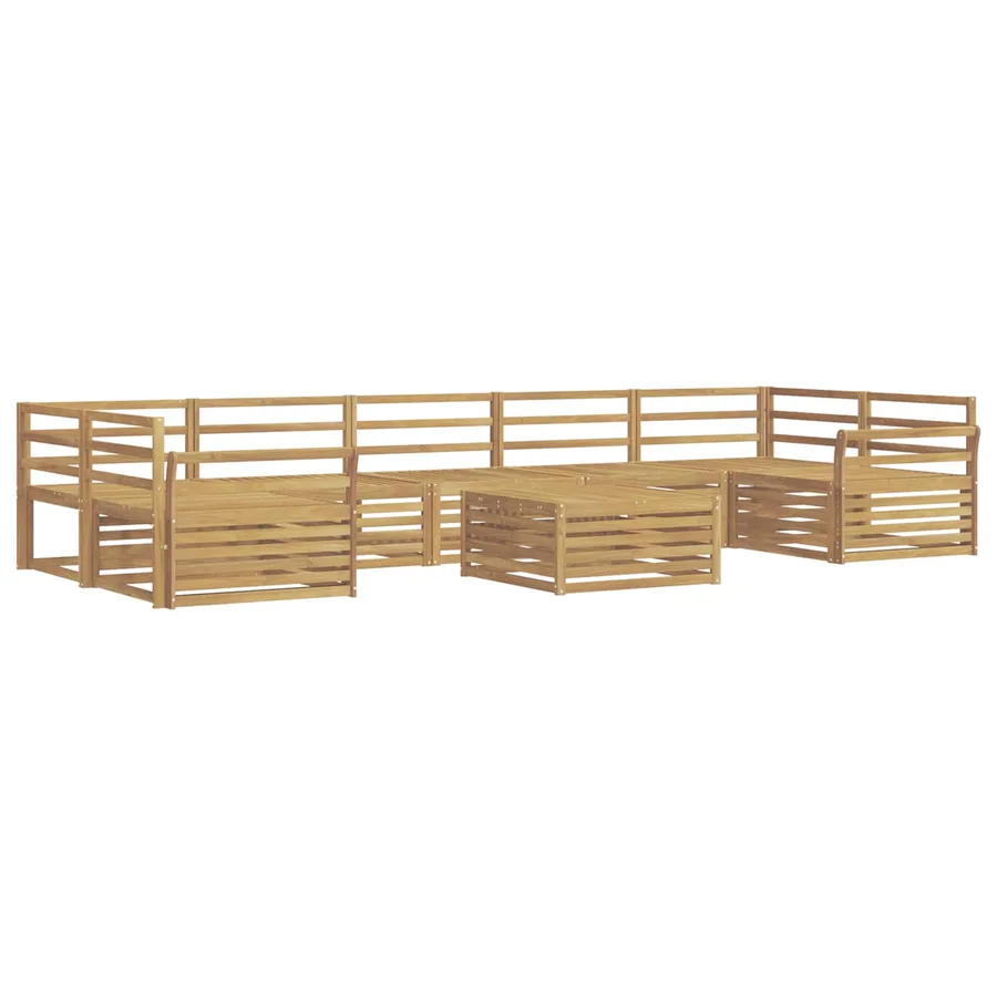 Ensemble de canapés d'extérieur 8 pc Blanc Bois d'Acacia Massif - 2