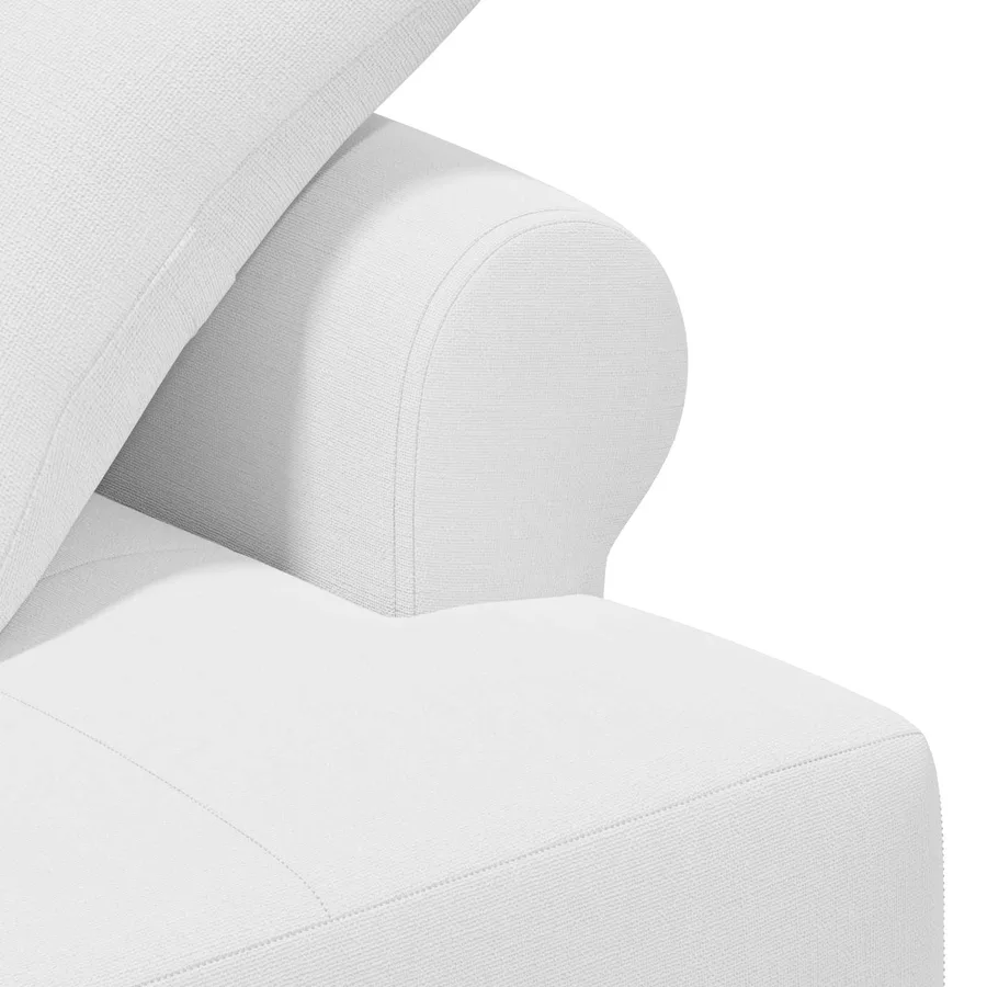 Canapé love seat avec capitonnage en boutons Blanc Tissu - 6