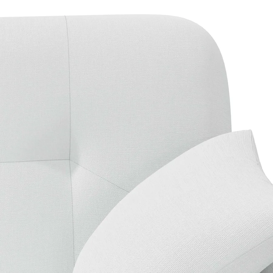 Canapé love seat avec capitonnage en boutons Blanc Tissu - 7