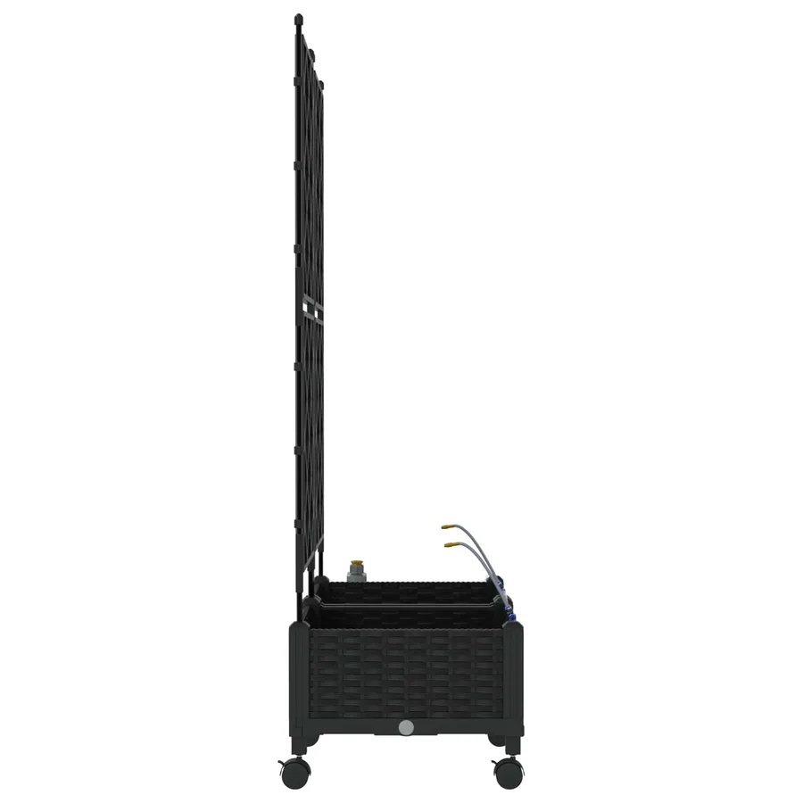 Porte-plante de jardin avec irrigation et roues 2 pc Noir PP - 3