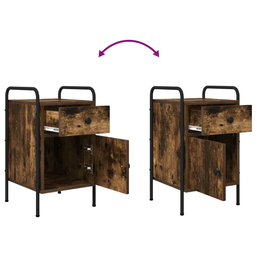 Table de chevet 2 pc Chêne fumé 35 x 36,5 x 61 cm - 12