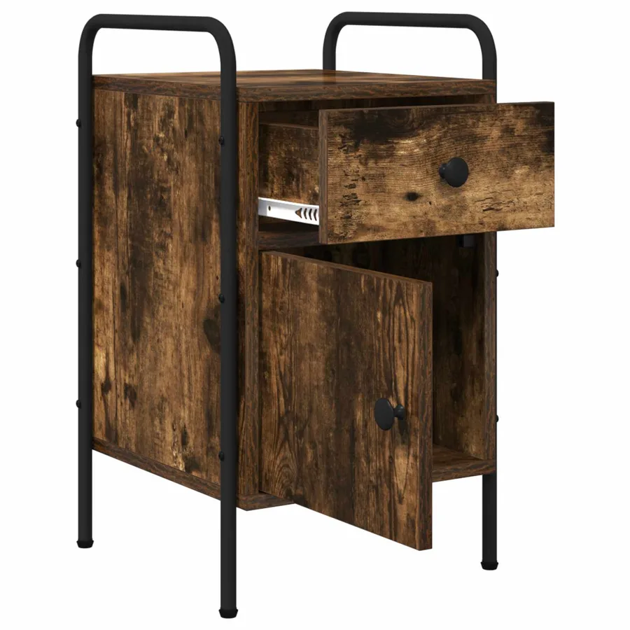 Table de chevet 2 pc Chêne fumé 35 x 36,5 x 61 cm - 4