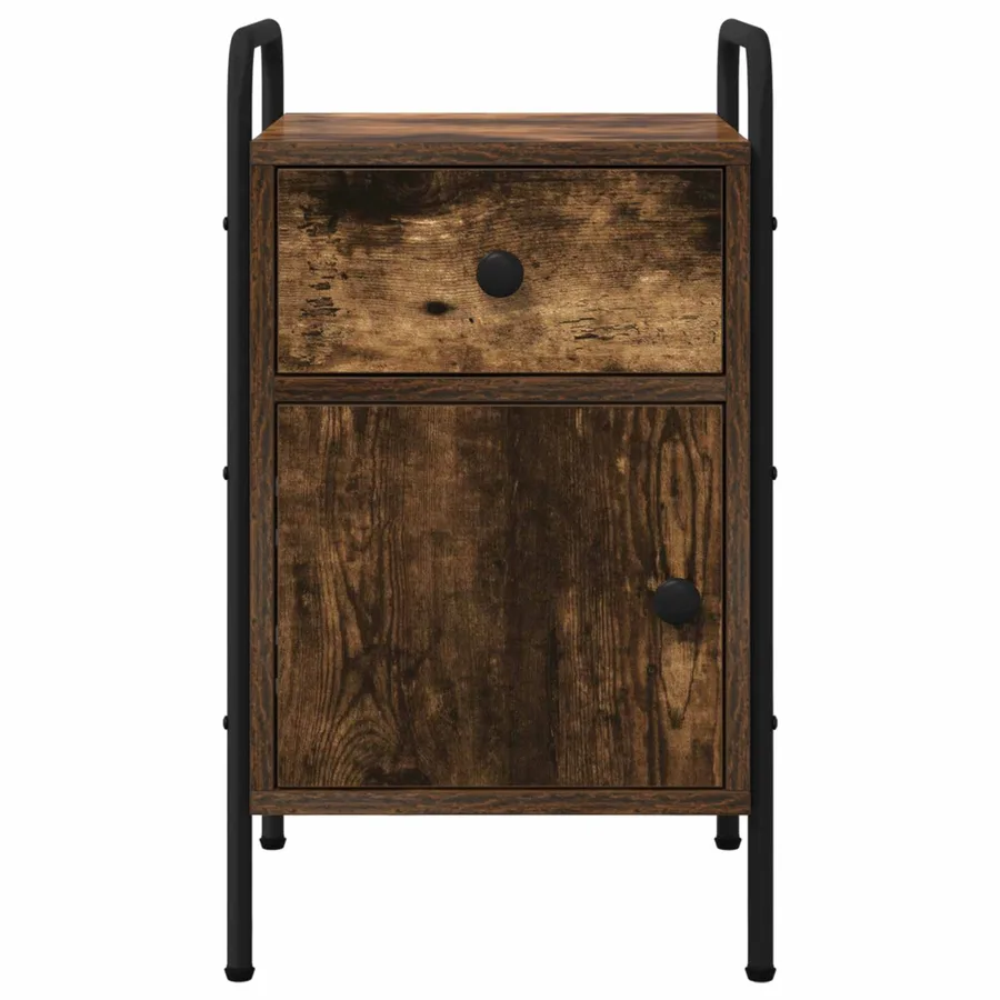 Table de chevet 2 pc Chêne fumé 35 x 36,5 x 61 cm - 5