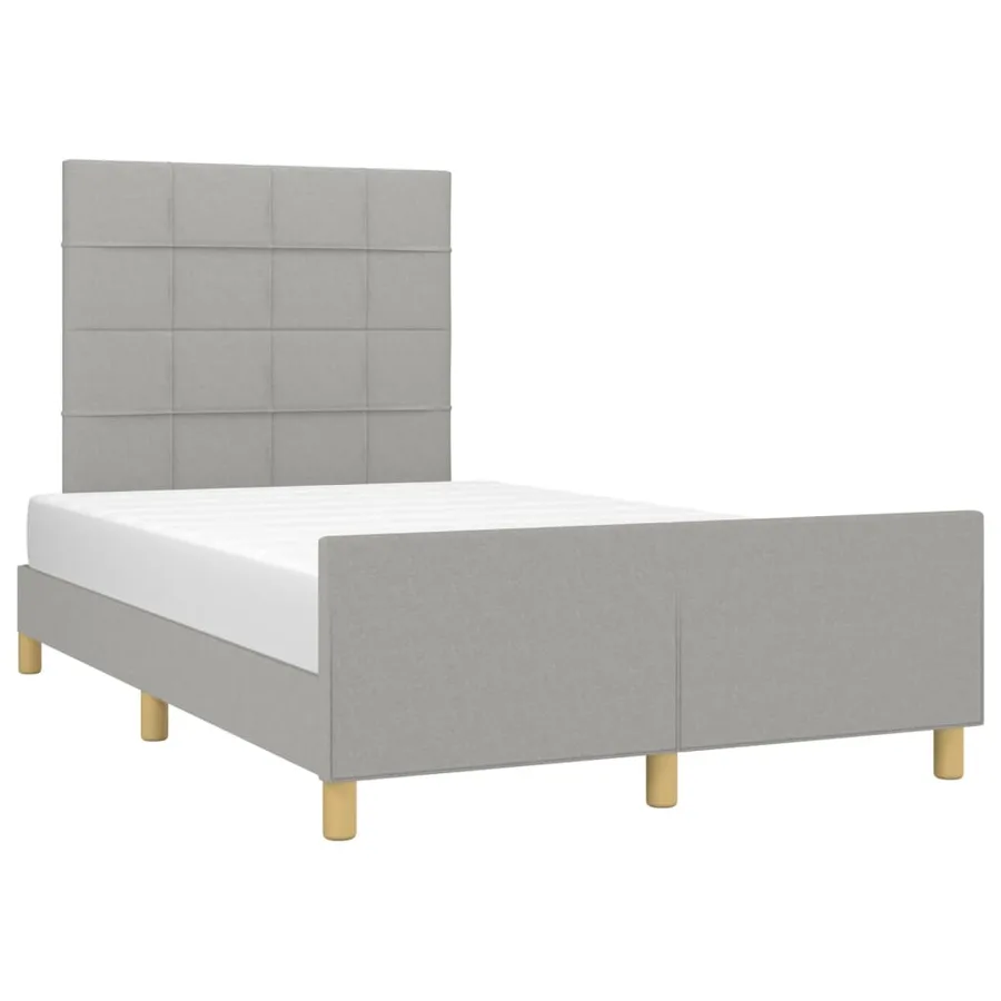 Cadre de lit sans matelas gris clair 120x200 cm tissu - 3