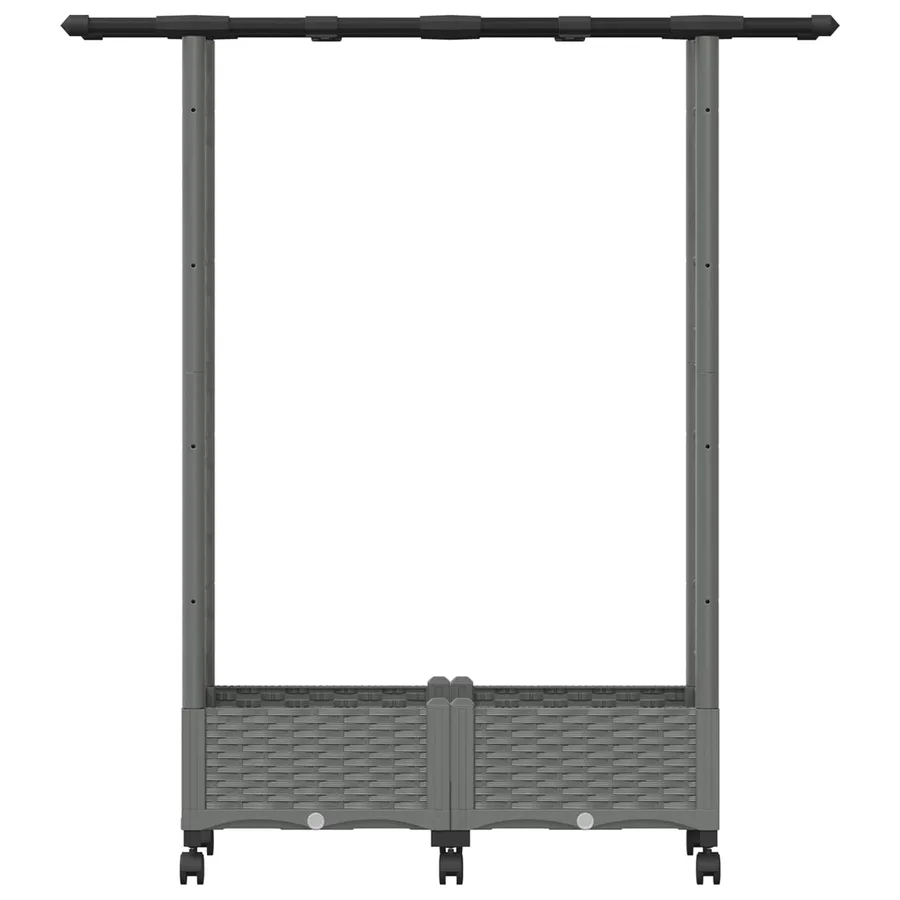 Lit Élevé avec Treillis et Toit Gris clair 122,5 x 40 x 127 cm - 4