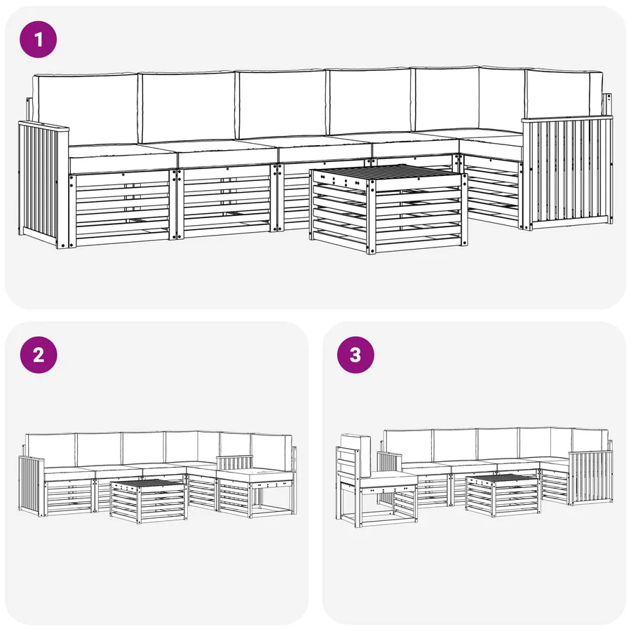 Ensemble de canapés d'extérieur 7 pcs Blanc et anthracite - 7