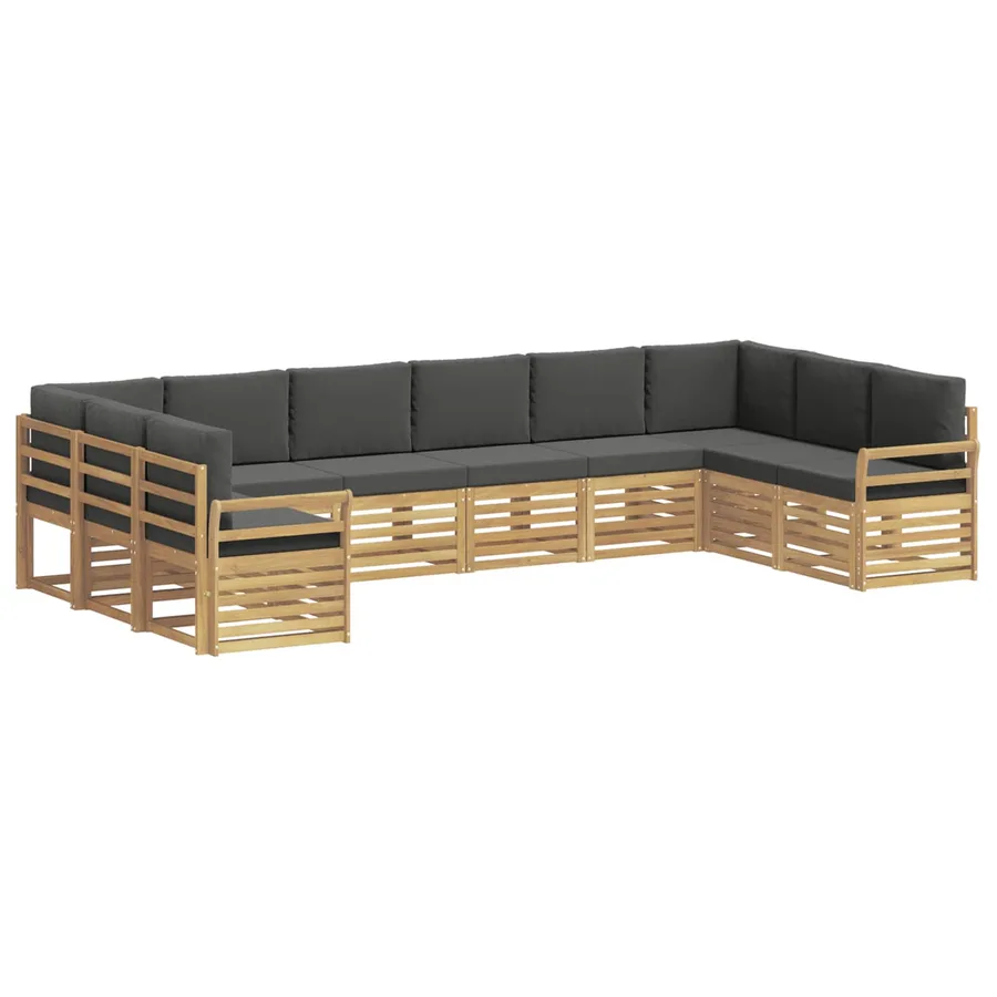 Ensemble de canapés d'extérieur 10 pcs Blanc et anthracite - 2